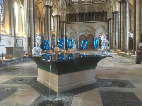 44. Cathedral Font marking delivery of 25,000 Covid jabs